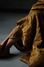 Ana Dress in Vintage Gold Tissue with Farshi
