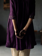 Empireline Kurta in Garnet Purple Raw Silk with Shalwar