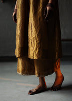 Ana Dress in Vintage Gold Tissue with Farshi