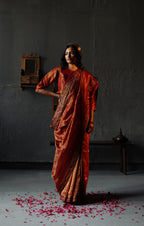 Sari in Ruby Red Tissue