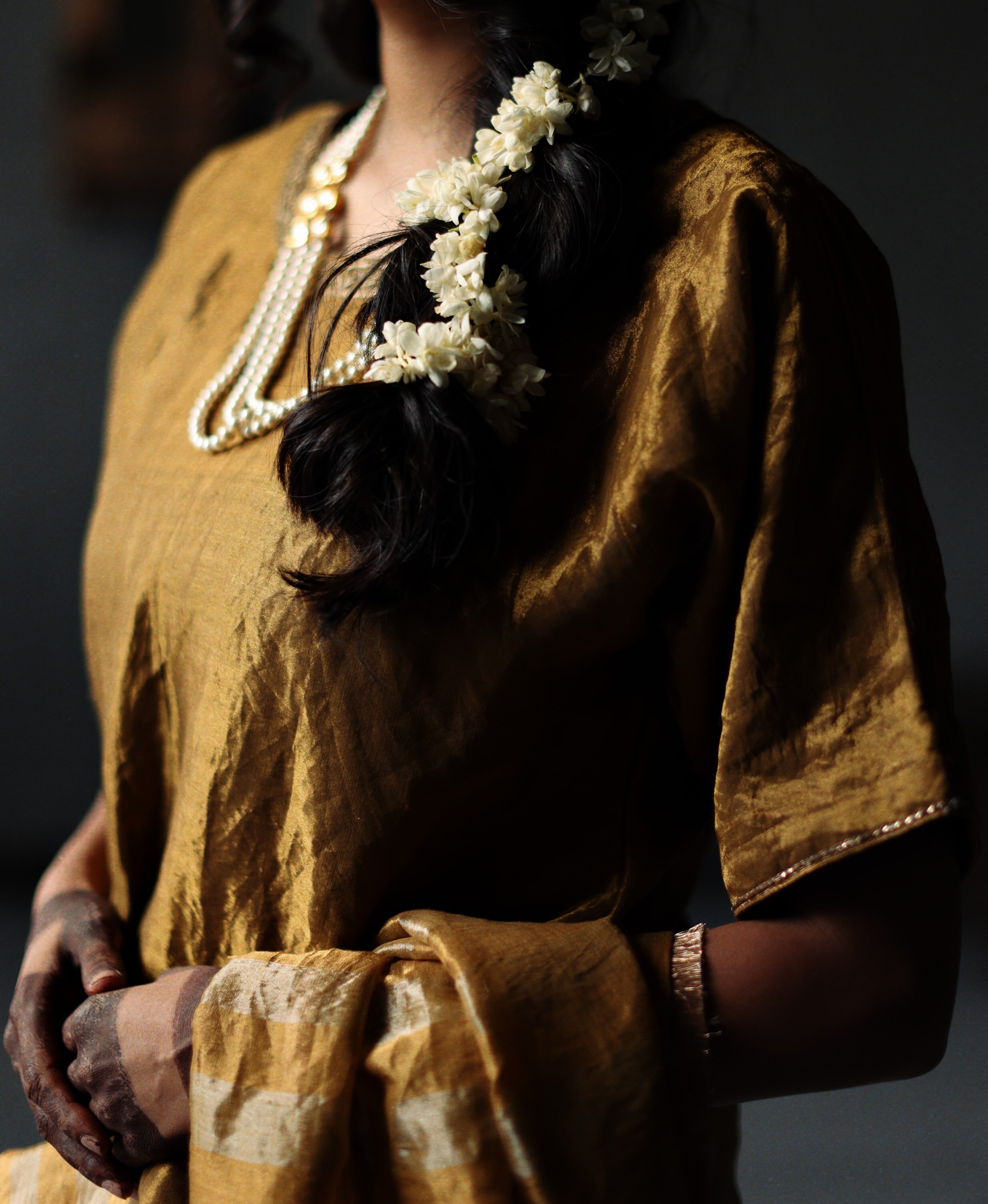 Bundi Blouse in Vintage Gold Tissue