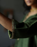 Saifi Kurta in Emerald Green Chanderi with Farshi