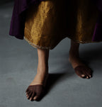 Ooch Neech in Garnet Purple Raw Silk with Farshi