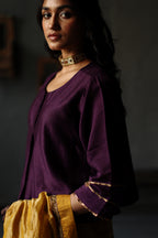 Reshma Blouse in Garnet Purple Chanderi