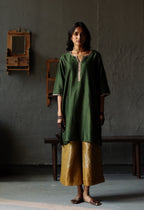 Saifi Kurta in Emerald Green Chanderi with Farshi