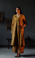Tannu Kurta in Vintage Gold Tissue with Farshi