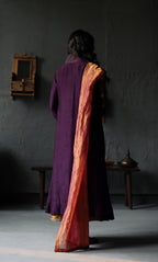 Dupatta in Ruby Red Tissue stripes