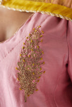 Tannu Kurta in Gulab Pink Chanderi with Pants.