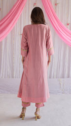 Tannu Kurta in Gulab Pink Chanderi with Pants.