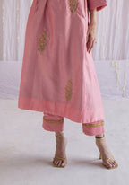 Tannu Kurta in Gulab Pink Chanderi with Pants.