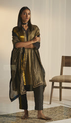 Dupatta in Black Tissue stripes