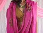 Sari in Jaipur Fuchsia Pink Chiffon