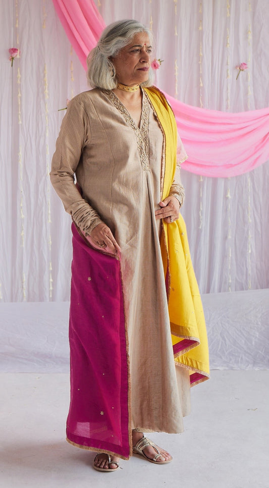 Dupatta in Multi Color Chanderi