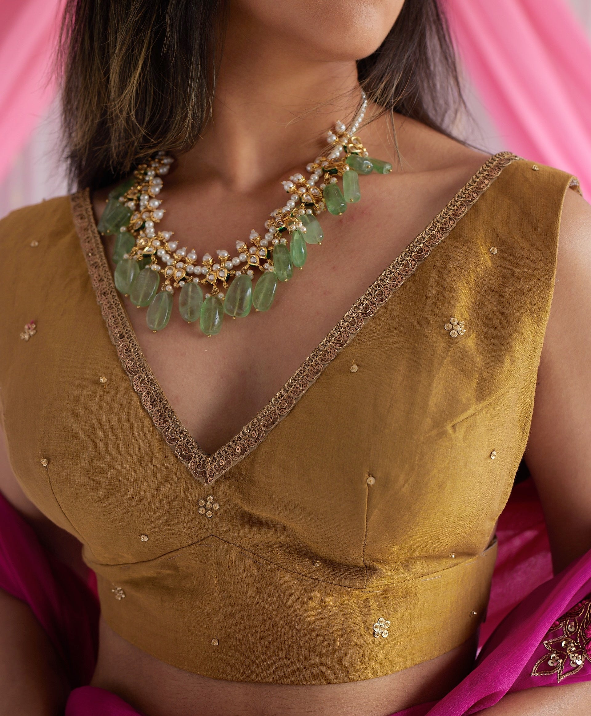 Sari in Jaipur Fuchsia Pink Chiffon