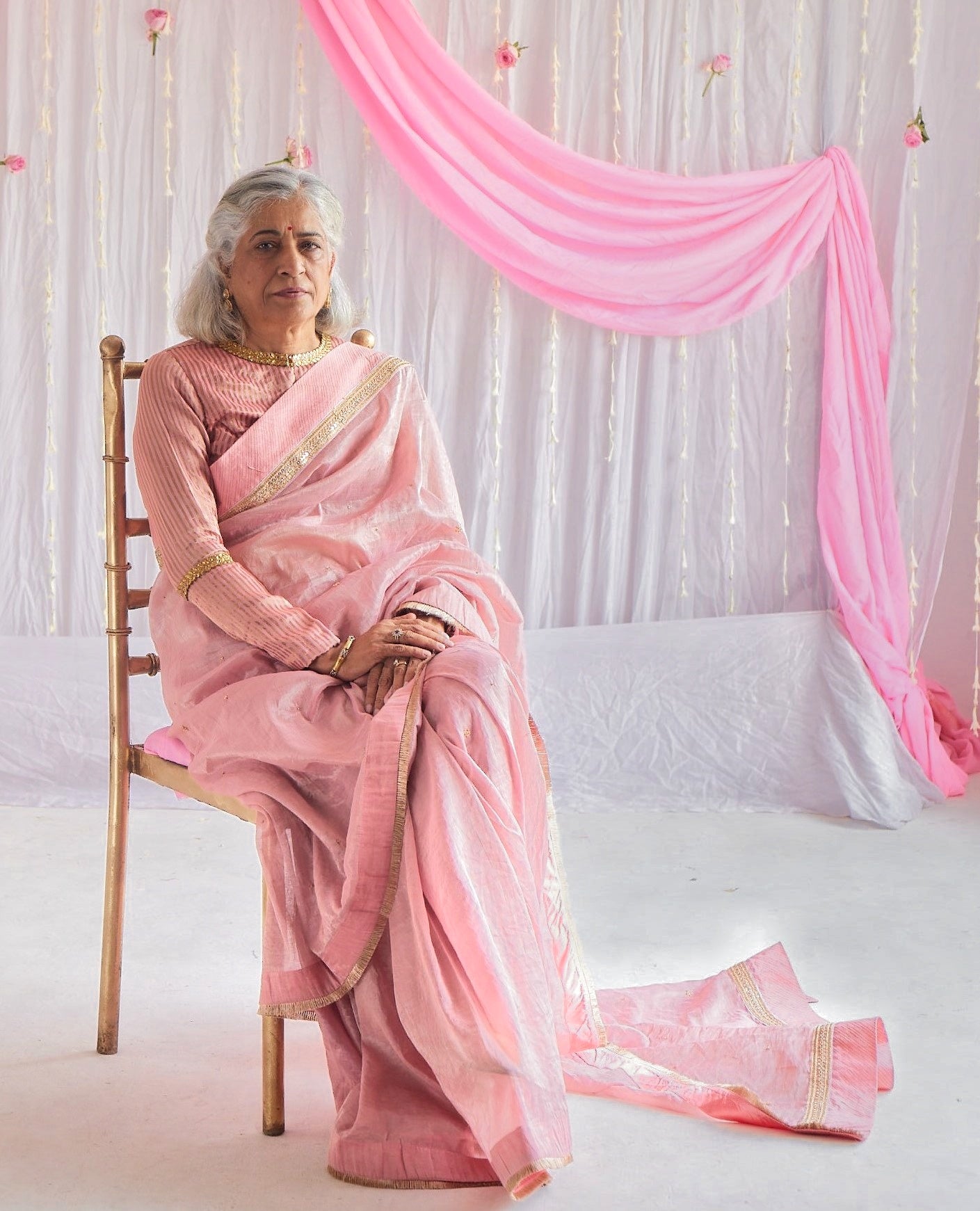 Sari in Gulab Pink Tissue