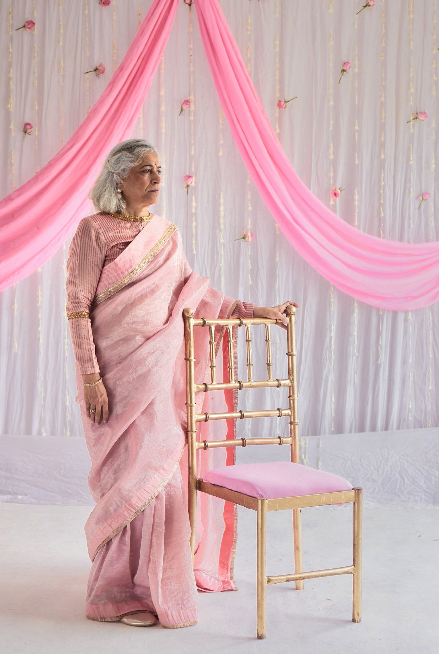 Sari in Gulab Pink Tissue