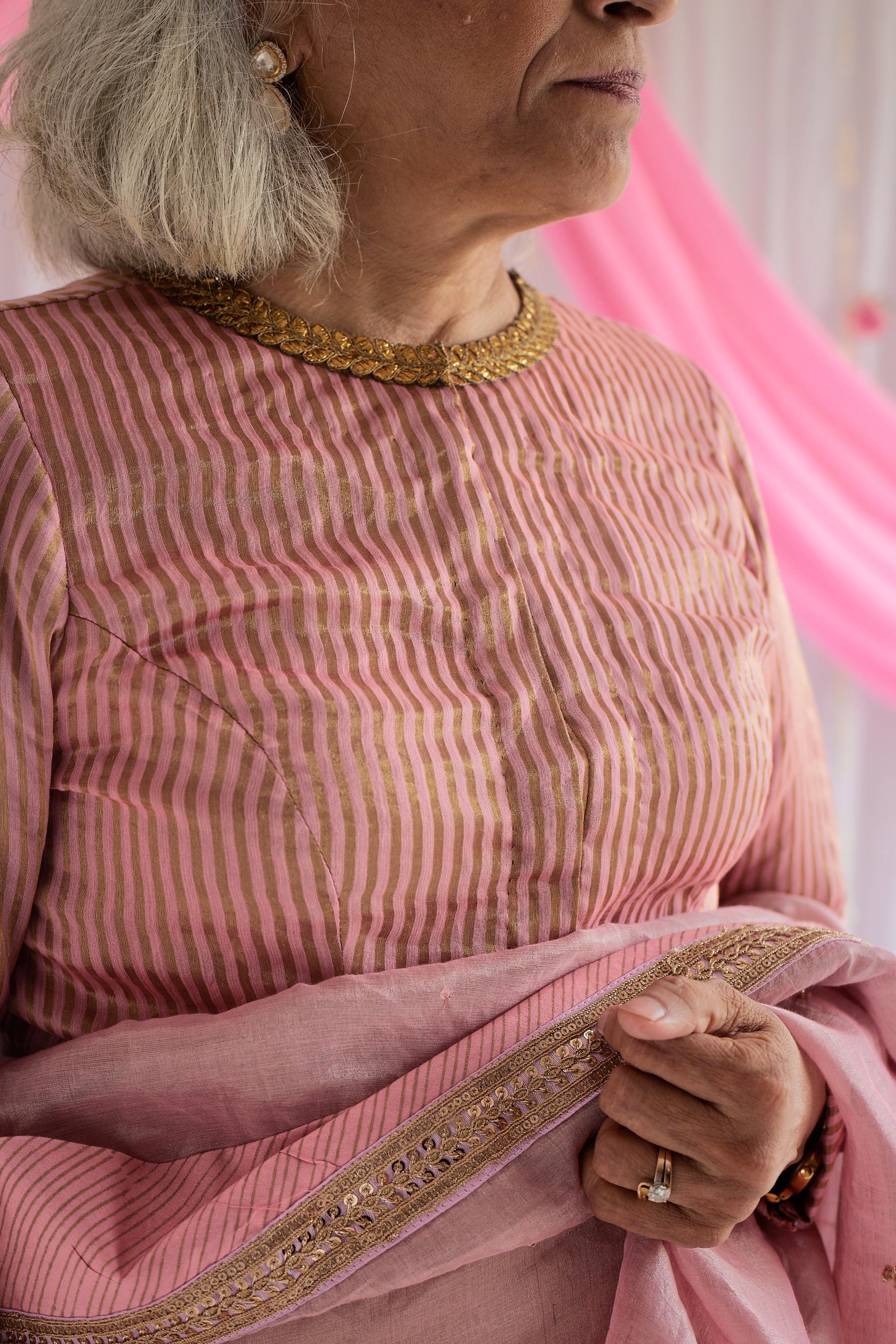 Sari in Gulab Pink Tissue