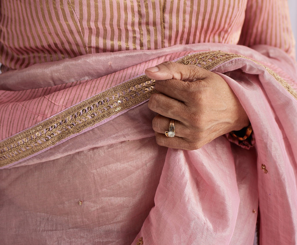Sari in Gulab Pink Tissue