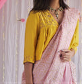 Empireline Blouse in Marigold Yellow Raw Silk