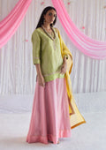Mini Saifi in Citrus Green Tissue with Garara.