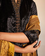 Dupatta in printed Antique Gold Tissue