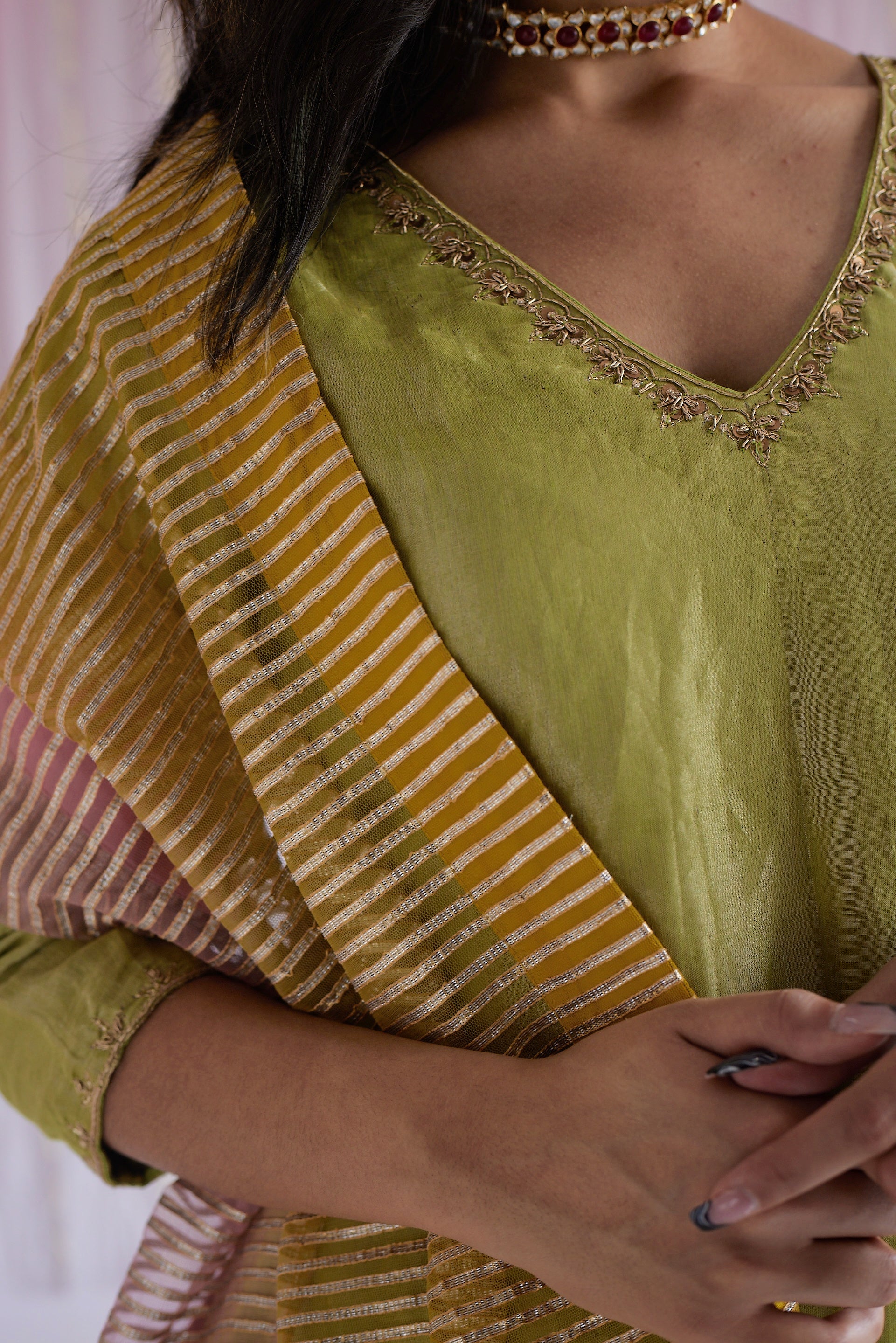 Dupatta in Dual Color Gota Net