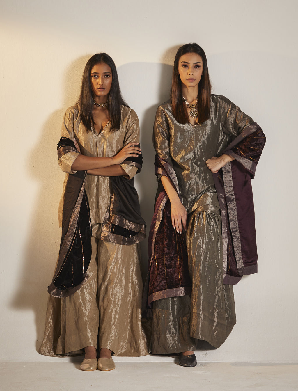 Mini Anisa in Slate Silver Tissue with Sharara