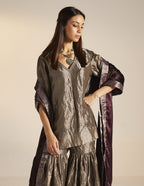 Mini Anisa in Slate Silver Tissue with Sharara