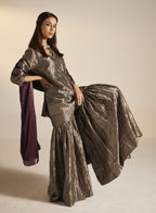 Mini Anisa in Slate Silver Tissue with Sharara