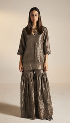 Mini Anisa in Slate Silver Tissue with Sharara