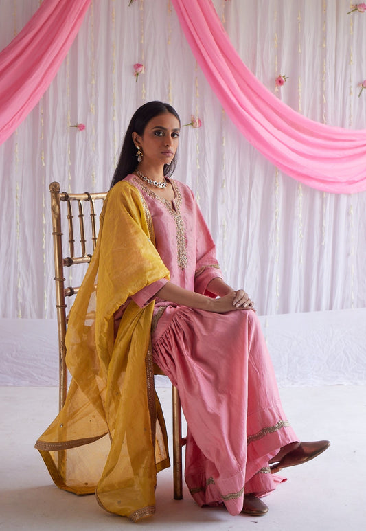 Dupatta in Marigold Yellow Tissue