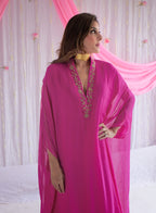Kaftan in Jaipur Fuchsia Pink Chiffon