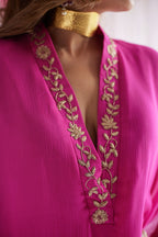 Kaftan in Jaipur Fuchsia Pink Chiffon