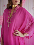 Kaftan in Jaipur Fuchsia Pink Chiffon