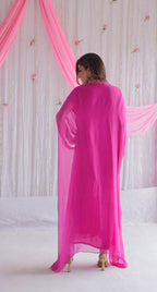 Kaftan in Jaipur Fuchsia Pink Chiffon