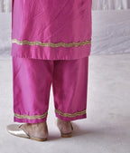 Chitkan Kurta in Jaipur Fuchsia Pink Chanderi with Shalwar.