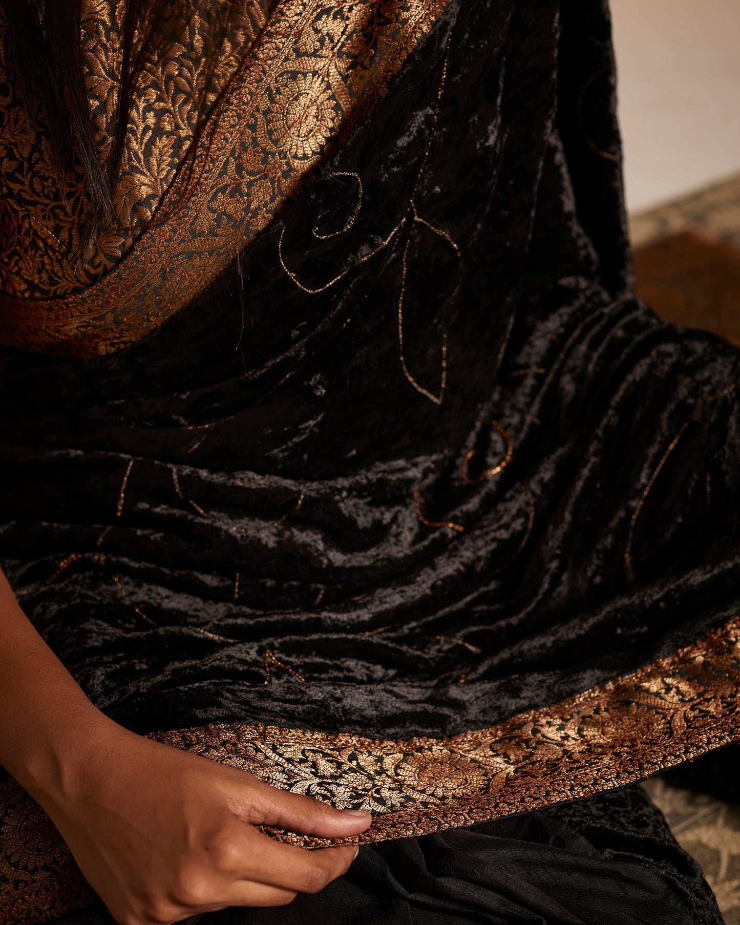 Sari in Black Velvet