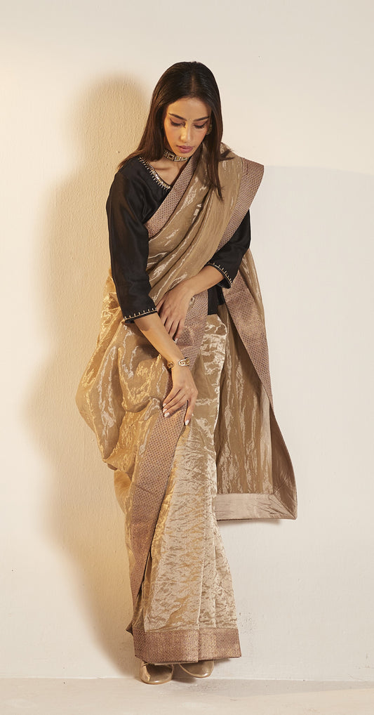 Sari in Champagne Grey Tissue