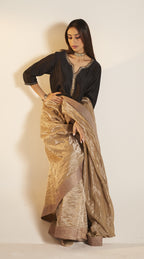 Saifi Blouse in Black Chanderi