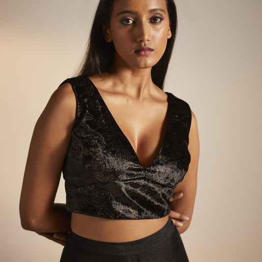 Blouse in Black Velvet