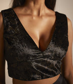 Blouse in Black Velvet