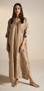 Shahi Kaftan in Champagne Grey Tissue