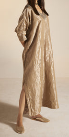 Shahi Kaftan in Champagne Grey Tissue