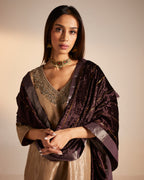 Shahi Kaftan in Champagne Grey Tissue