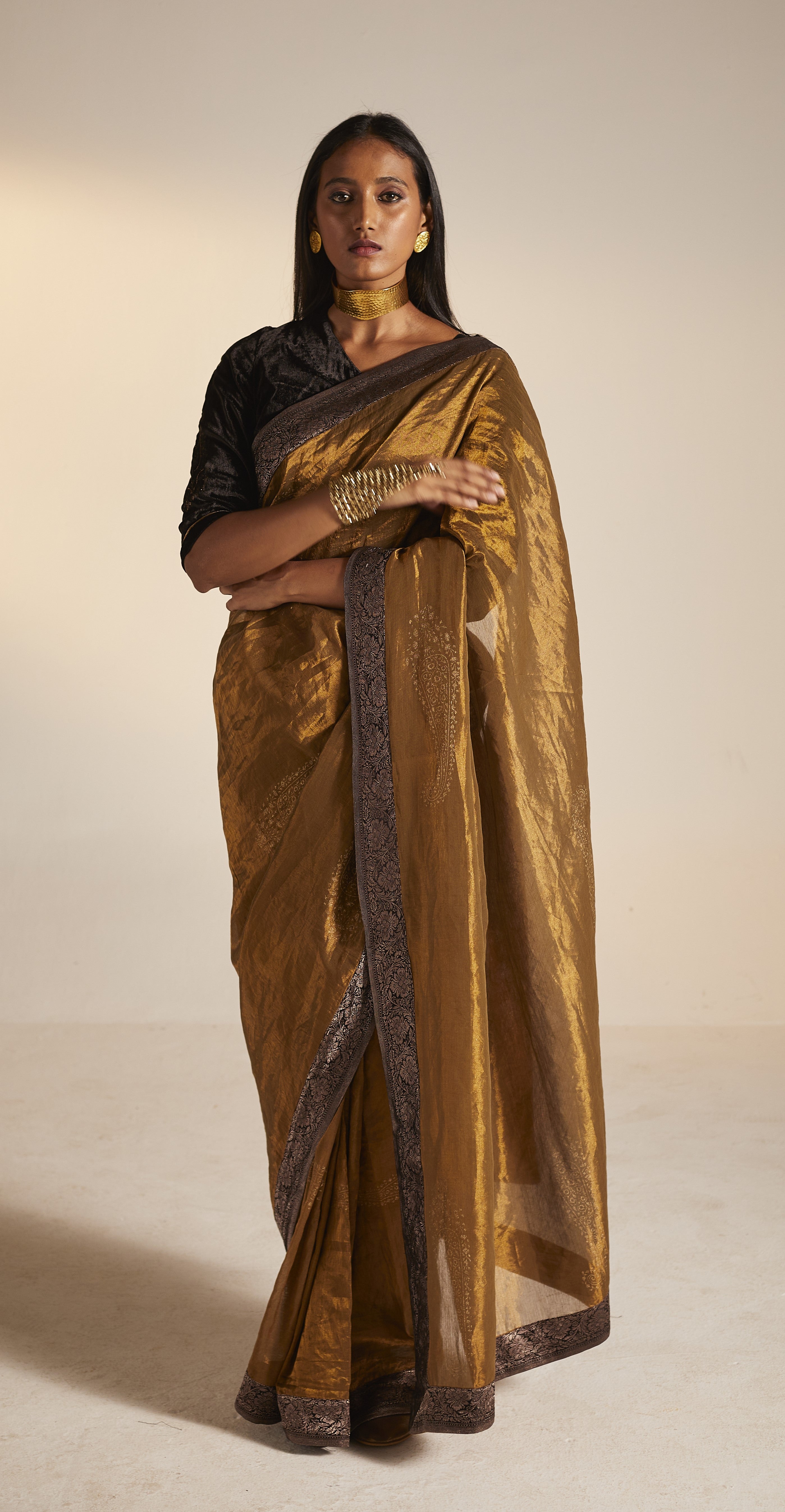 Nina Blouse in Black Velvet