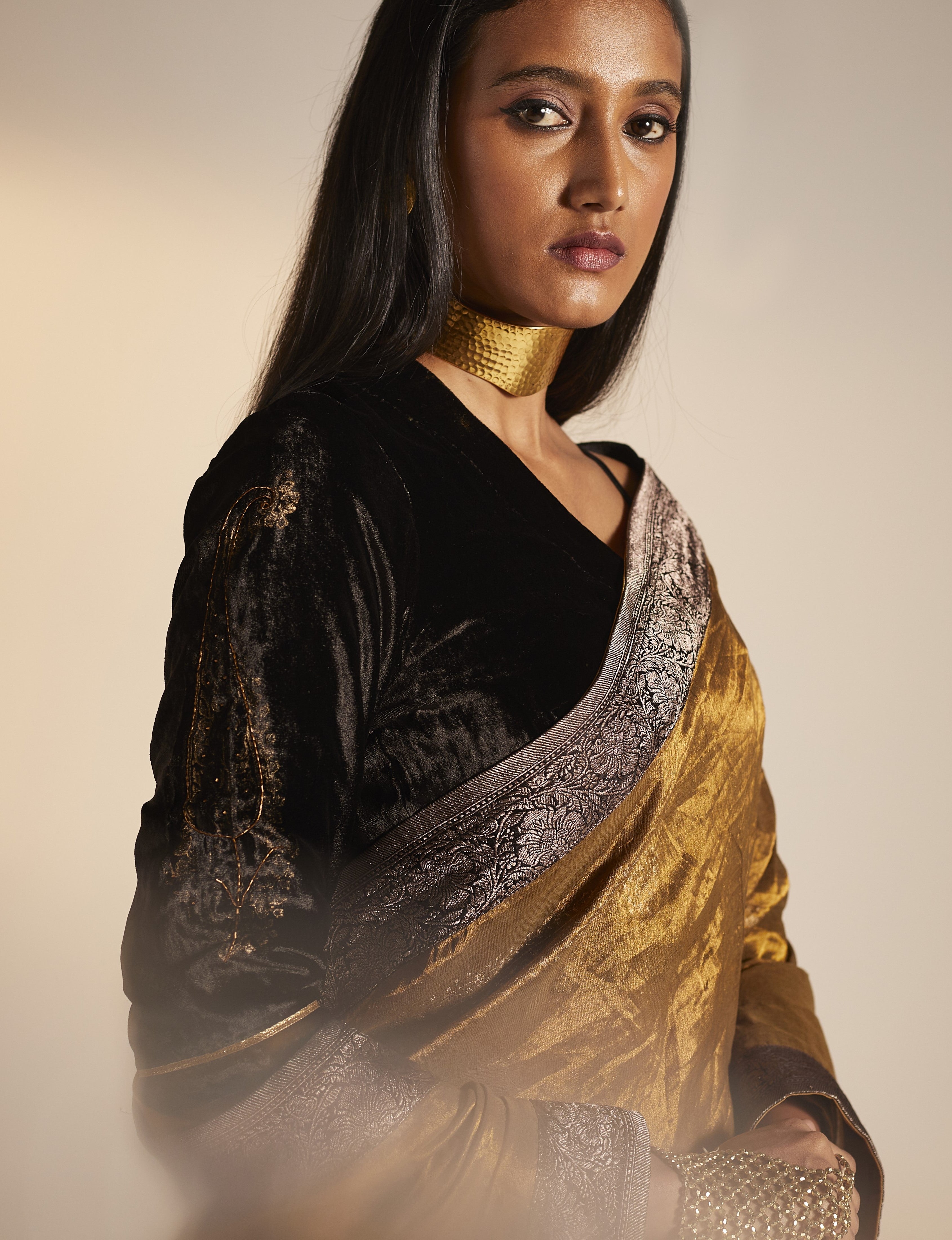 Nina Blouse in Black Velvet