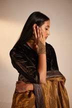 Nina Blouse in Black Velvet