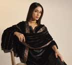 Dupatta in embroidered Black Velvet