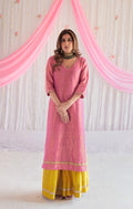 Anu Kurta in Fuchsia Pink Tissue with Sharara.