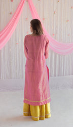 Anu Kurta in Fuchsia Pink Tissue with Sharara.